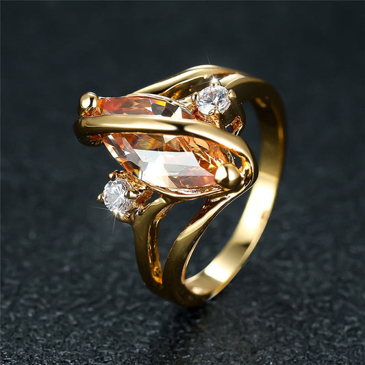 Champagne Leaf Ring