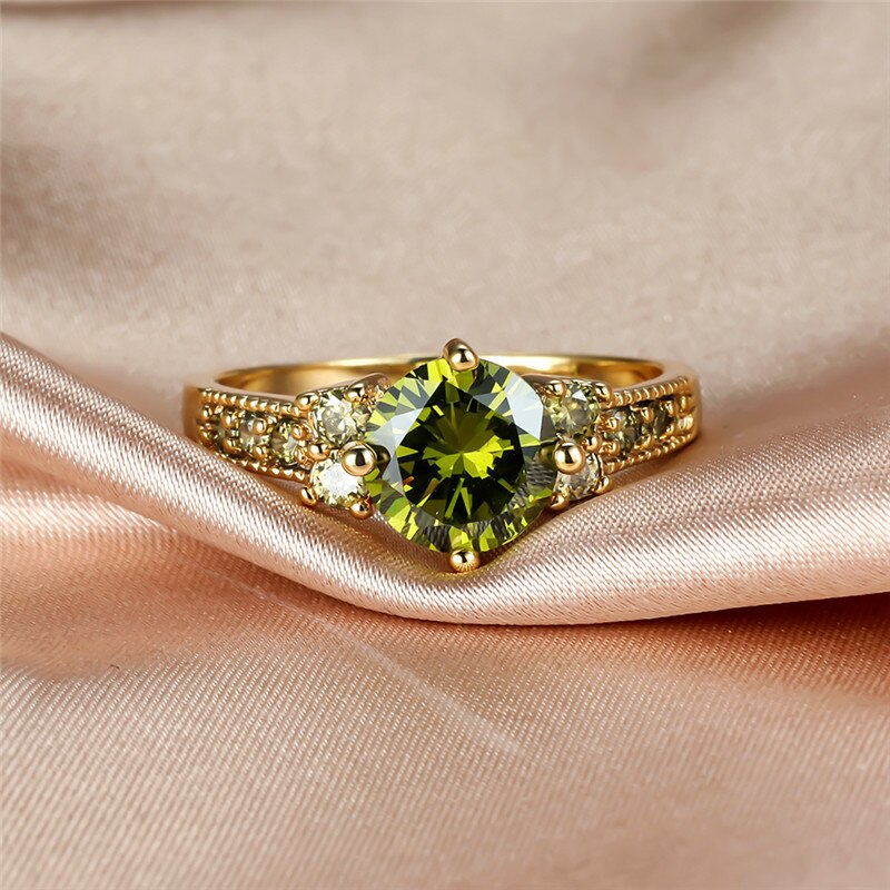 Olive Green Diamond Ring